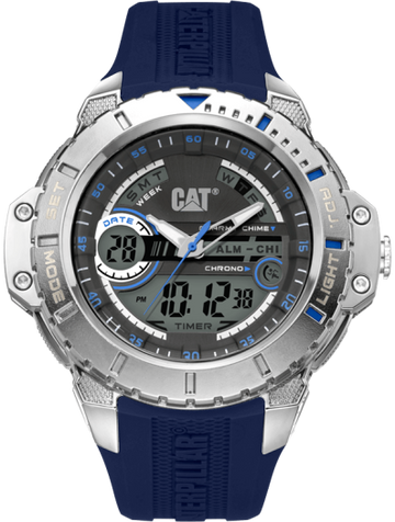 CAT Anadigit Grey Anadigi Dial Blue Numbers Blue Strap Men's Watch | MA.145.26.136